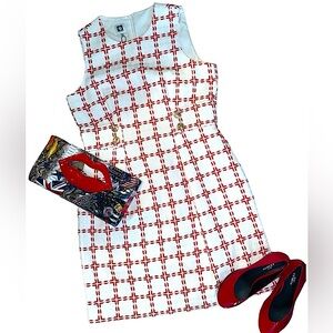 Anne Klein Women's Tweed Windowpane A-Line Dress Size 12